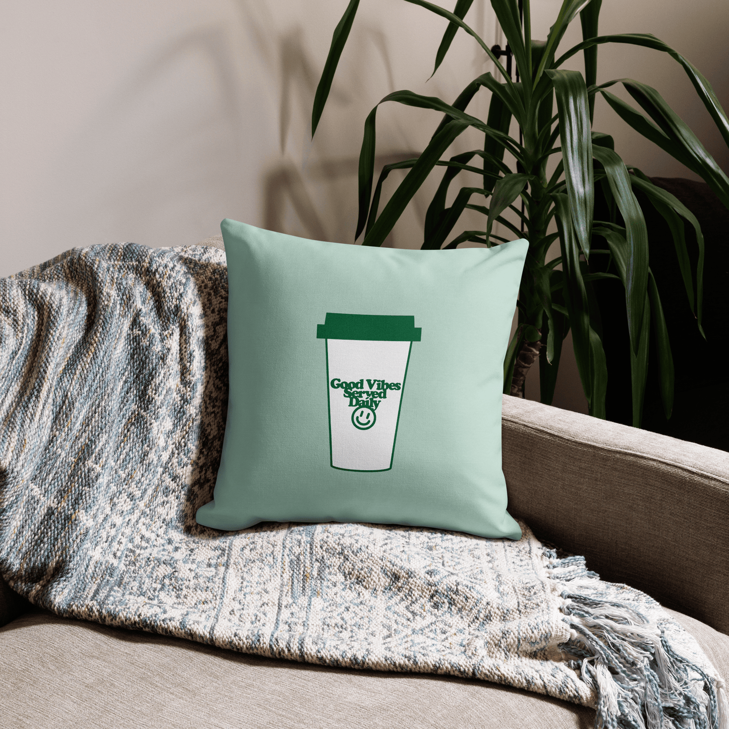 Good Vibes Served Daily Pillowcase - THE WALL SNOB