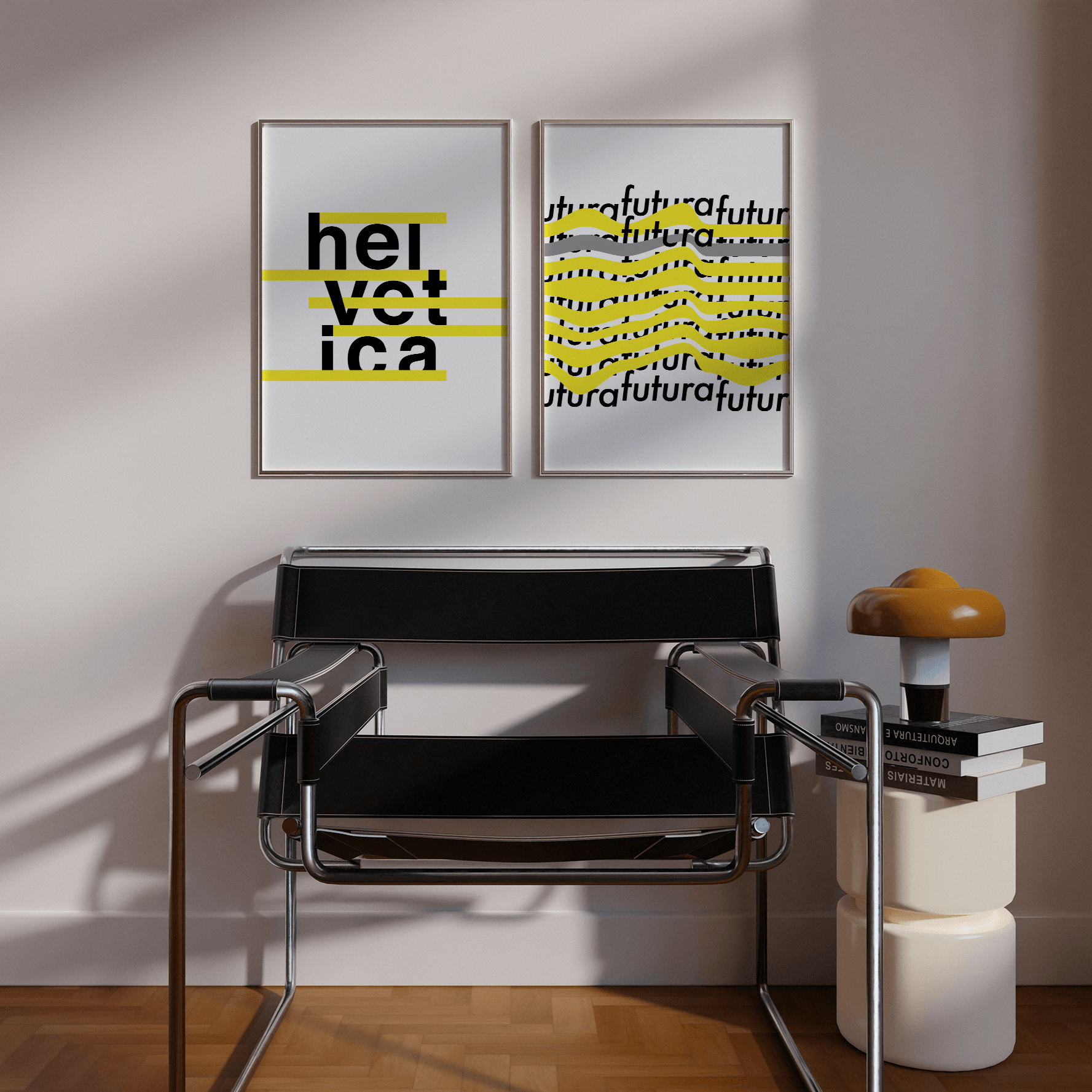 Helvetica Stripes Contrast Print - THE WALL SNOB