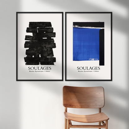 Soulages En Noir Exhibition Poster - THE WALL SNOB