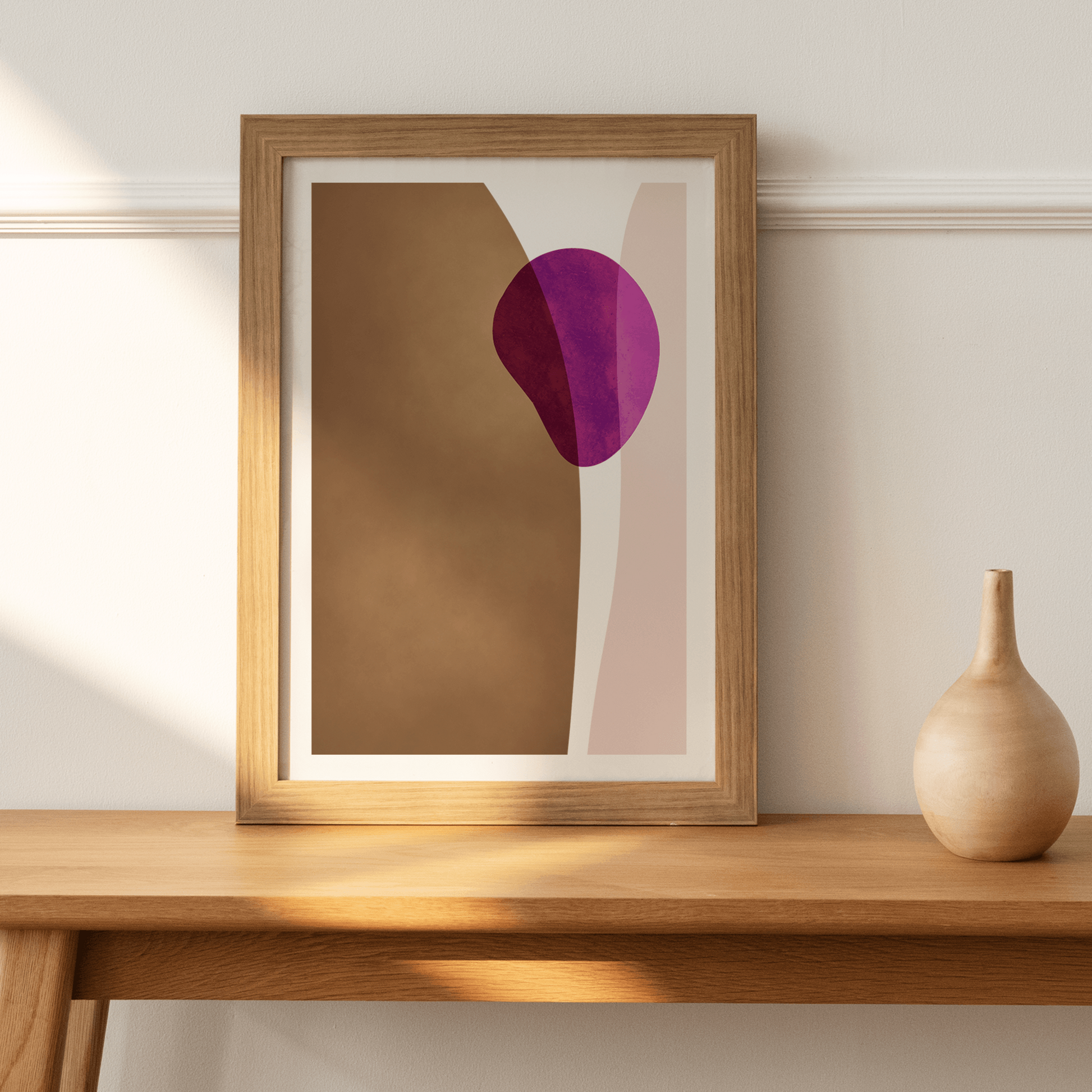 Japandi Abstract - Dahlia Purple, Poster - THE WALL SNOB