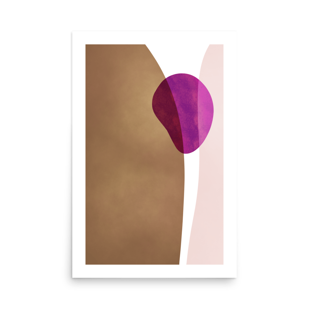 Japandi Abstract Dahlia Purple Print - THE WALL SNOB