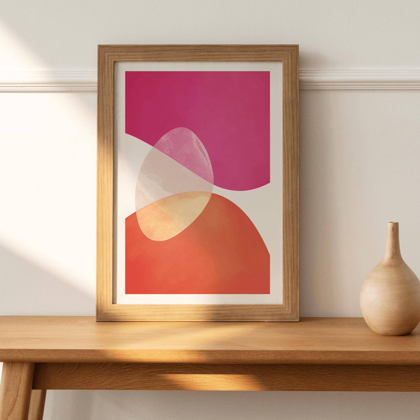 Japandi Abstract Gossamer Pink, Poster - THE WALL SNOB