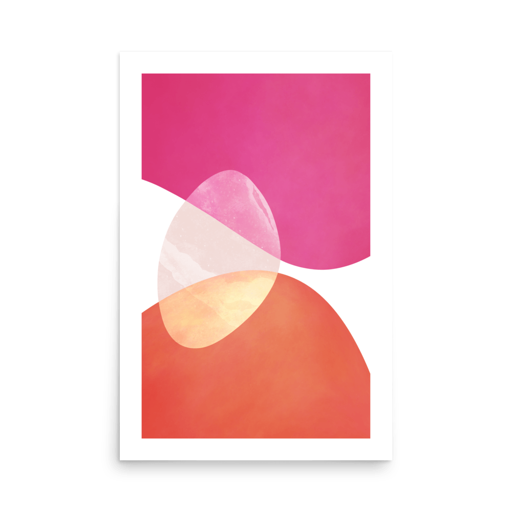 Japandi Abstract Gossamer Pink Print - THE WALL SNOB