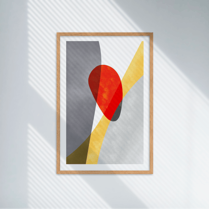 Japandi Abstract Poppy Red, Poster - THE WALL SNOB