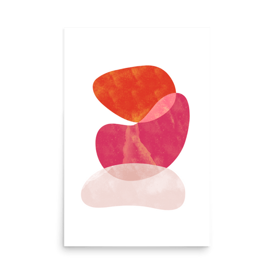 Japandi Stones Gossamer Pink Print - THE WALL SNOB