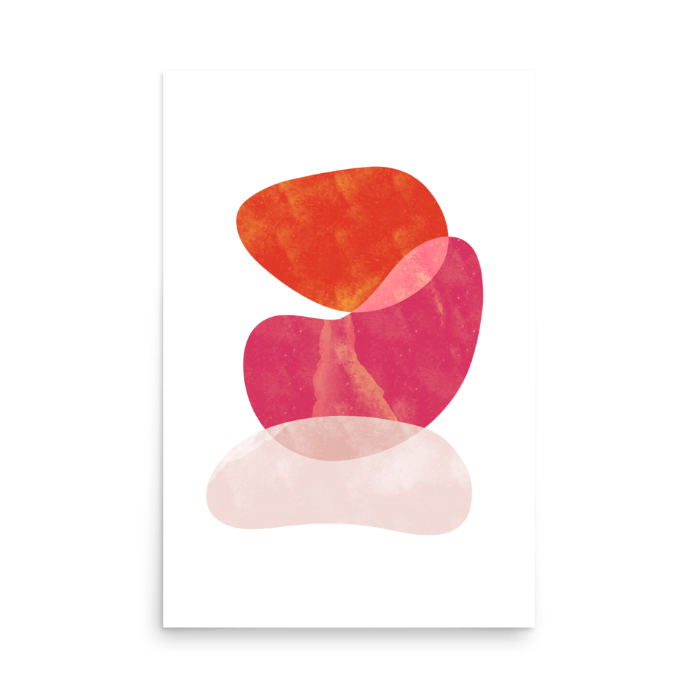Japandi Stones Gossamer Pink Print - THE WALL SNOB