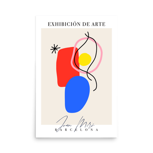 Joan Miró Exhibition Blue Red Print - THE WALL SNOB