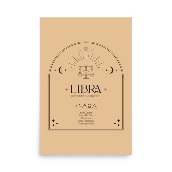 Libra Element Poster Aesthetic Boho Zodiac Wall Prints THE