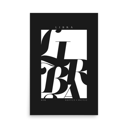 Libra Flourish Print - THE WALL SNOB