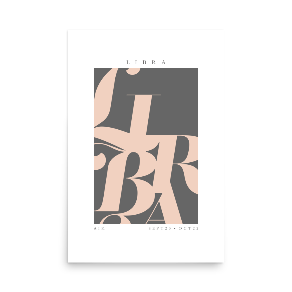 Libra Flourish Print - THE WALL SNOB