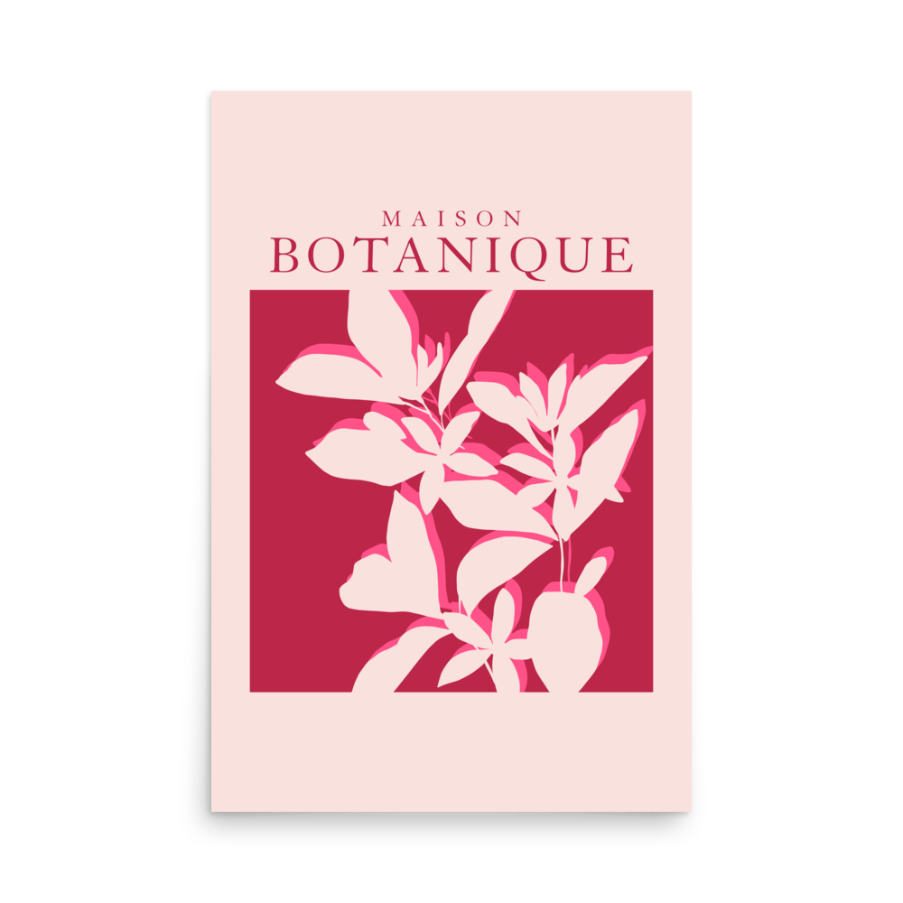Maison Botanique Magenta Leaf Print - THE WALL SNOB