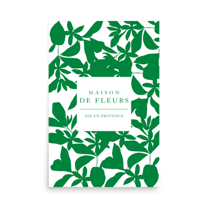 Maison De Fleurs Vert Print - THE WALL SNOB