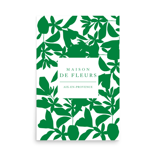 Maison De Fleurs Vert Print - THE WALL SNOB