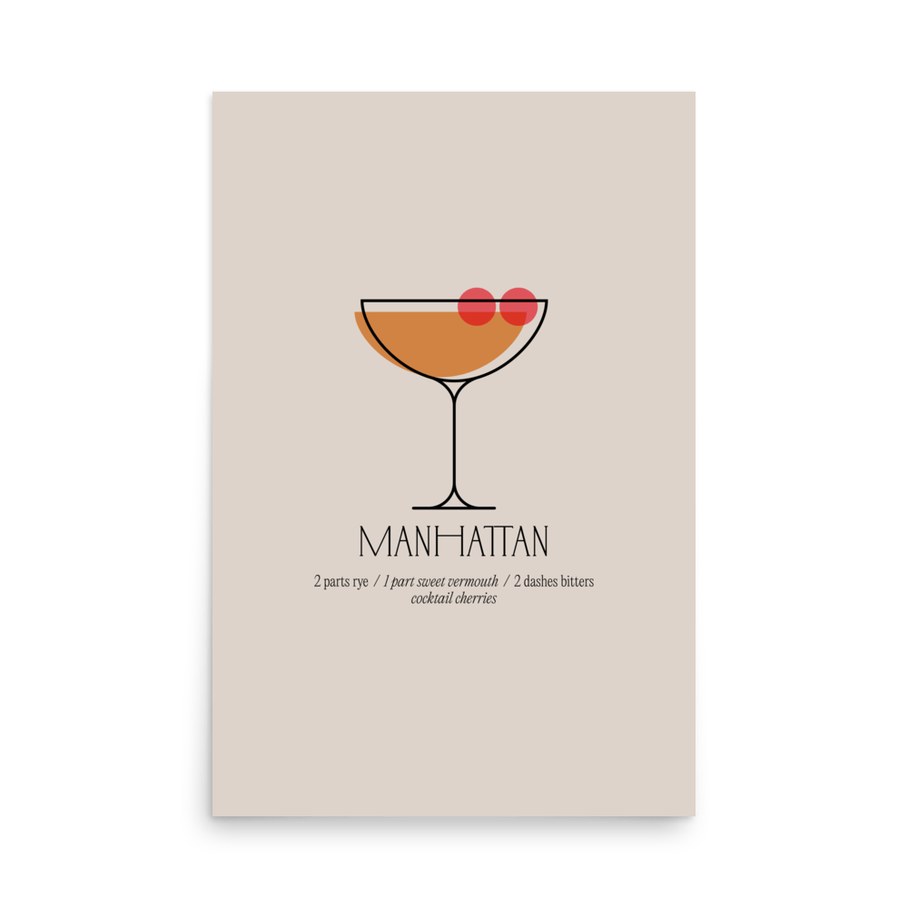 Manhattan Classic Cocktail Print - THE WALL SNOB