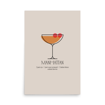 Manhattan Classic Cocktail Print - THE WALL SNOB
