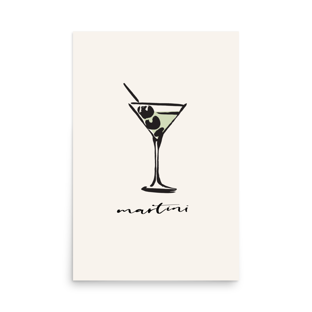 Martini Sketch Print - THE WALL SNOB