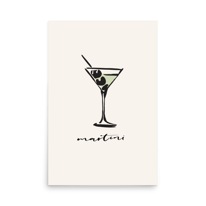Martini Sketch Print - THE WALL SNOB