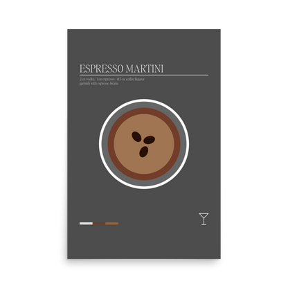 Minimal Espresso Martini Print - THE WALL SNOB