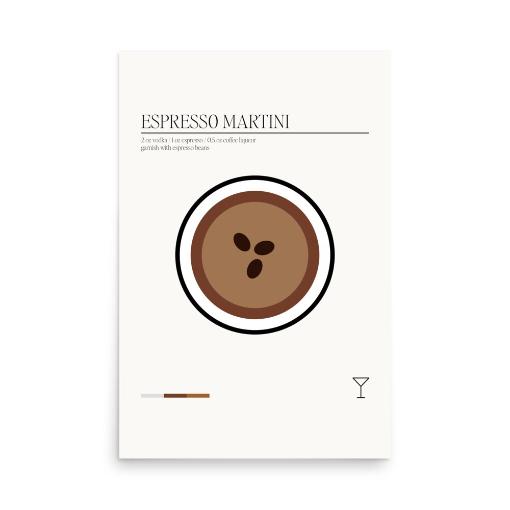 Minimal Espresso Martini Print - THE WALL SNOB