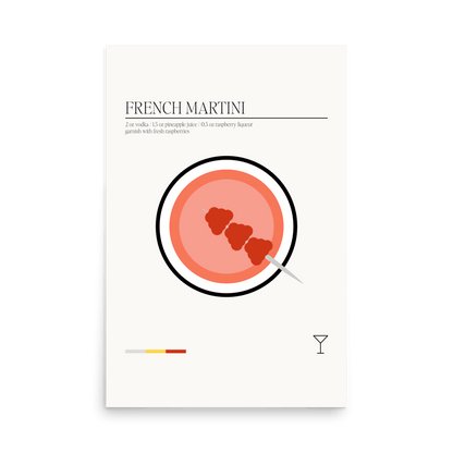 Minimal French Martini Print - THE WALL SNOB