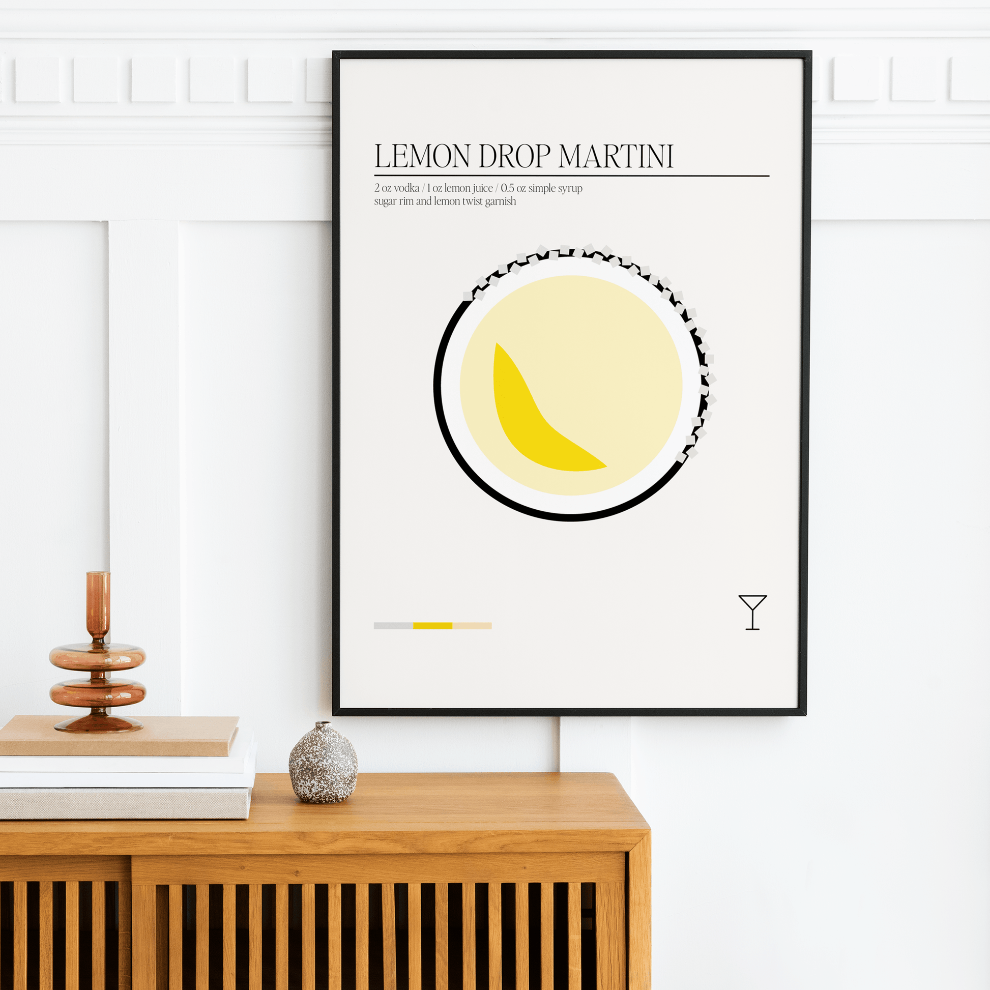 Minimal Lemon Drop Martini, Poster - THE WALL SNOB