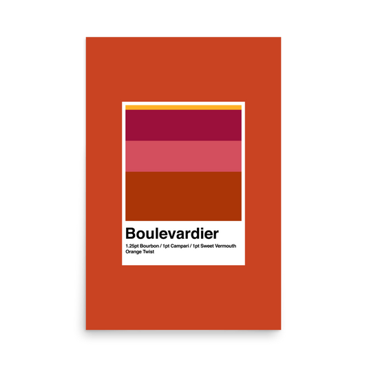 Minimalist Boulevardier Cocktail Print - THE WALL SNOB