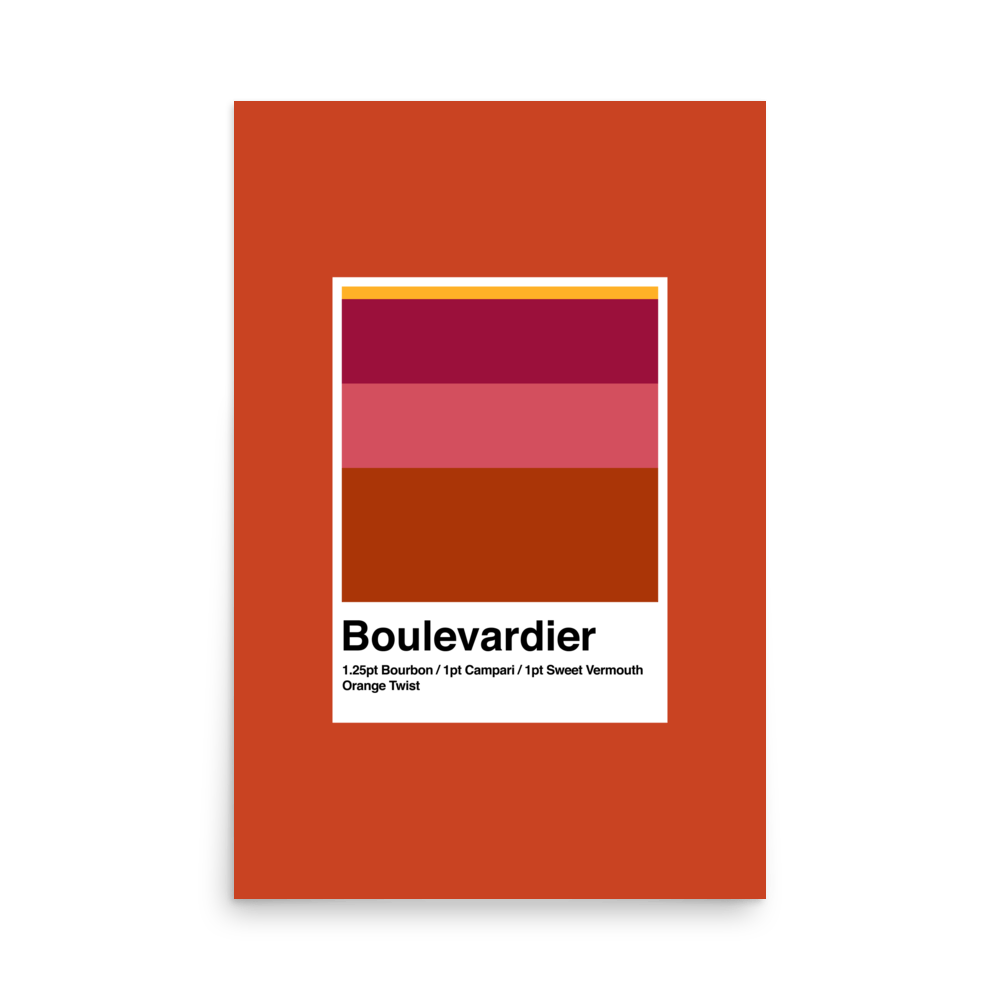 Minimalist Boulevardier Cocktail Print - THE WALL SNOB