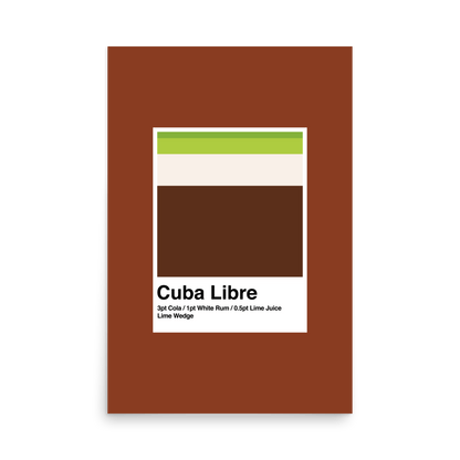 Minimalist Cuba Libre Cocktail Print - THE WALL SNOB