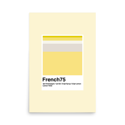 Minimalist French 75 Champagne Cocktail Print - THE WALL SNOB