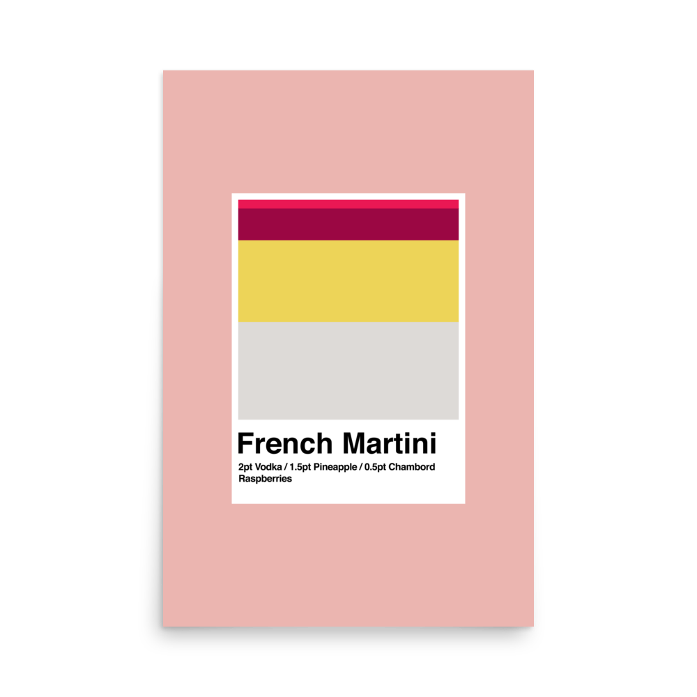 Minimalist French Martini Print - THE WALL SNOB