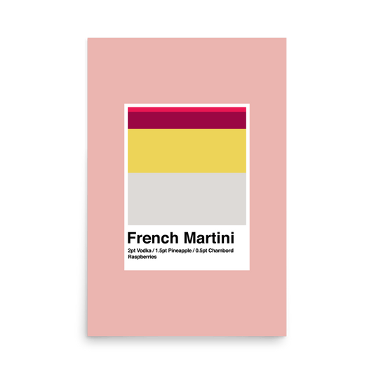 Minimalist French Martini Print - THE WALL SNOB