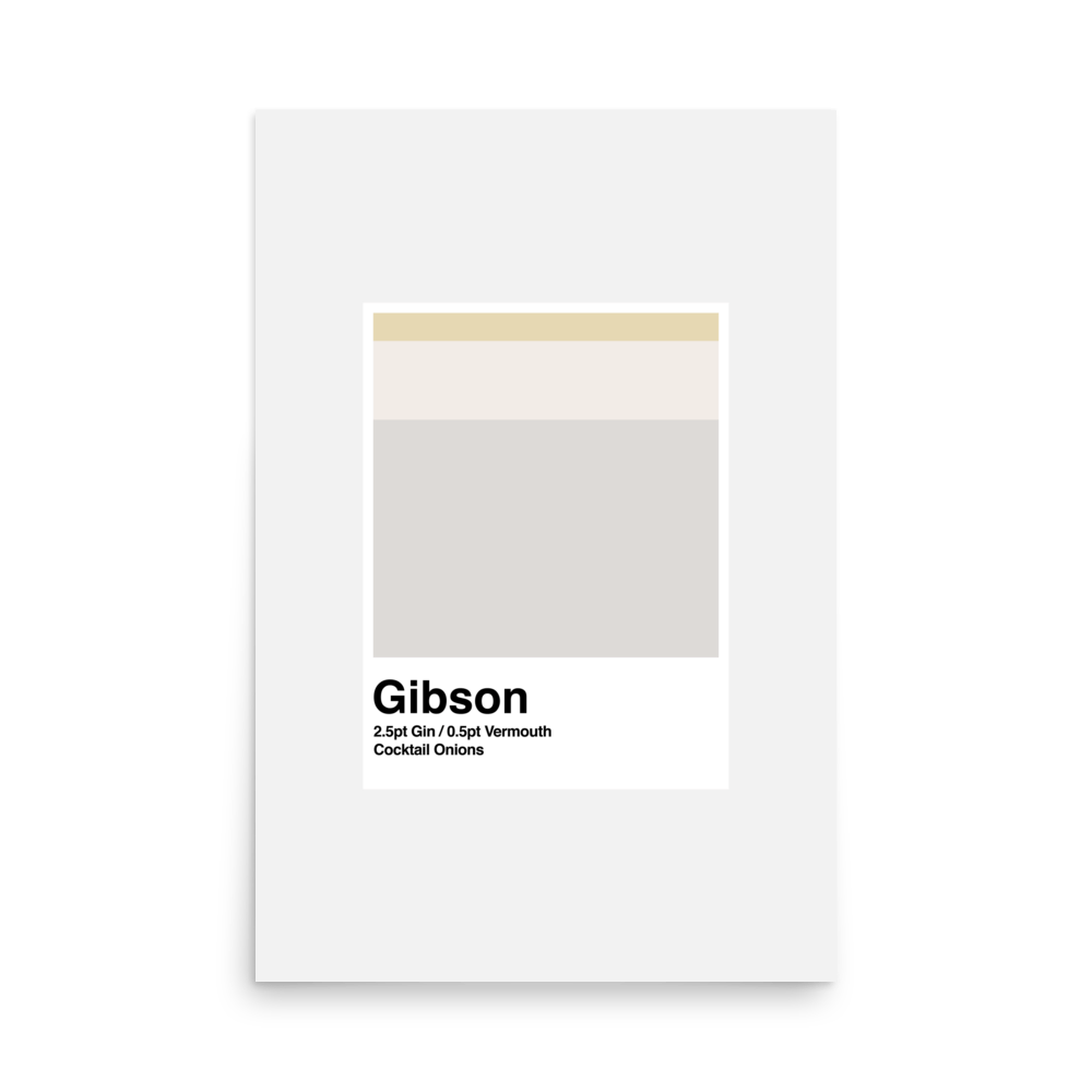 Minimalist Gibson Cocktail Print - THE WALL SNOB