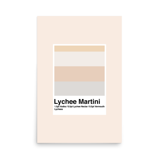 Minimalist Lychee Martini Print - THE WALL SNOB