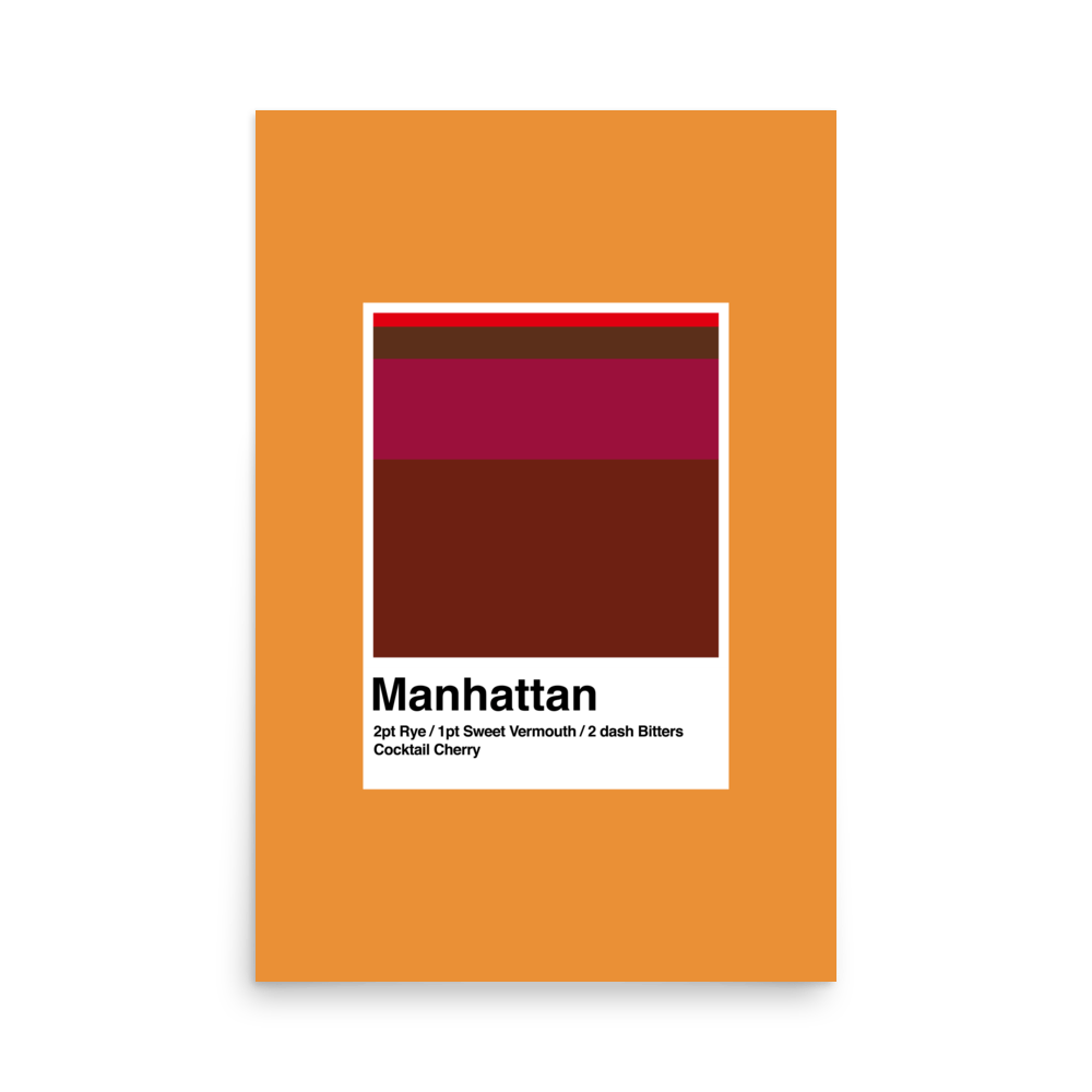 Minimalist Manhattan Cocktail Print - THE WALL SNOB