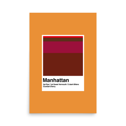 Minimalist Manhattan Cocktail Print - THE WALL SNOB