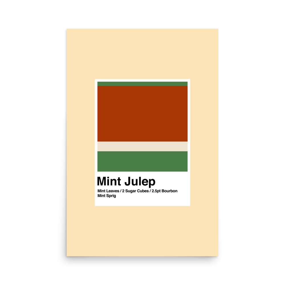 Minimalist Mint Julep Cocktail Print - THE WALL SNOB