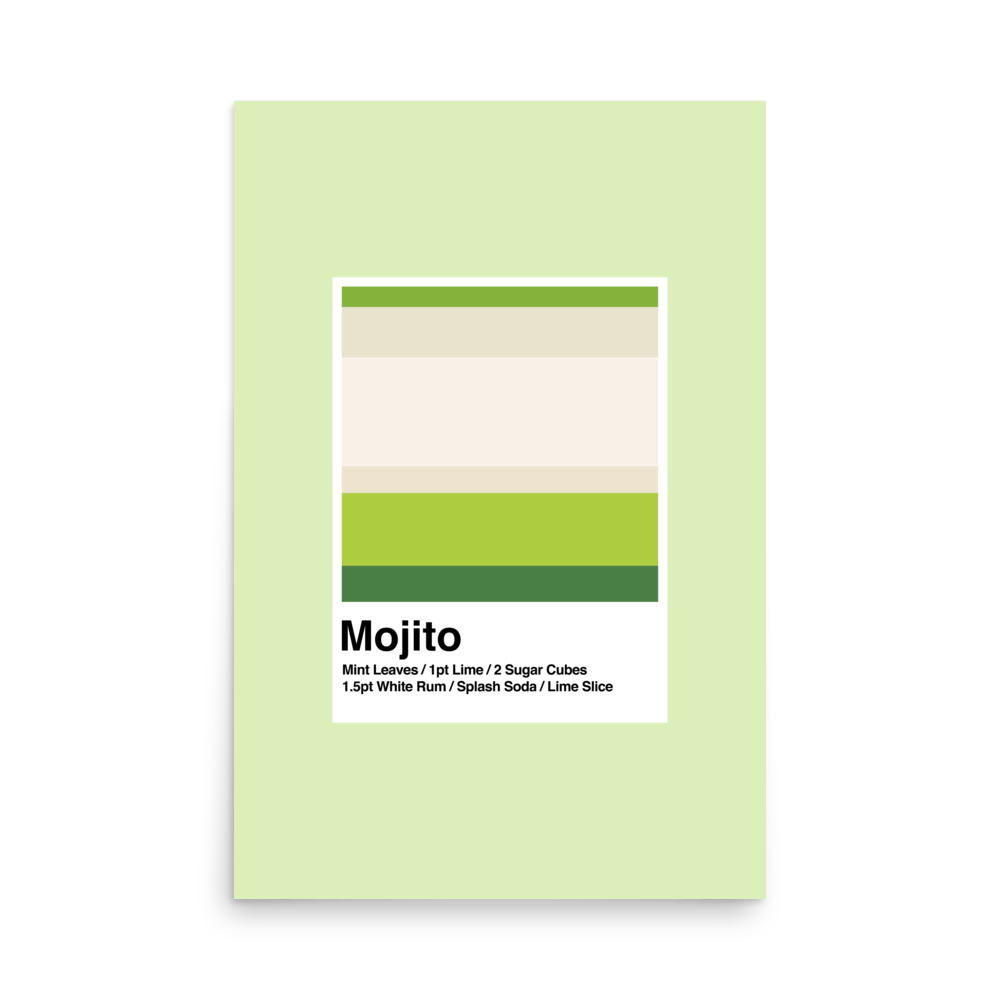 Minimalist Mojito Cocktail Print - THE WALL SNOB