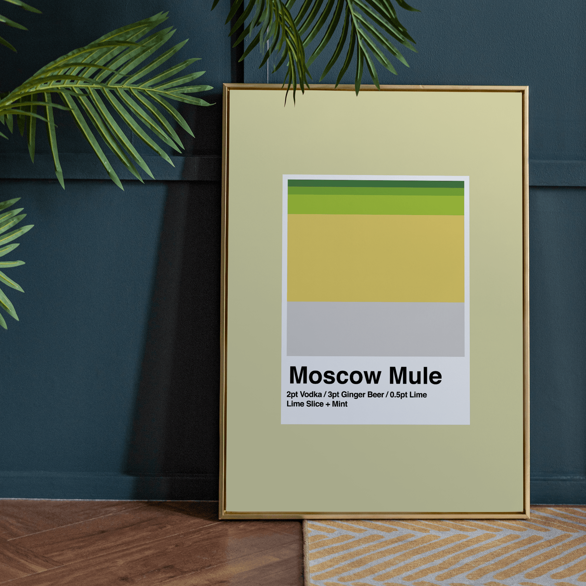 Minimalist Moscow Mule Cocktail, Poster - THE WALL SNOB