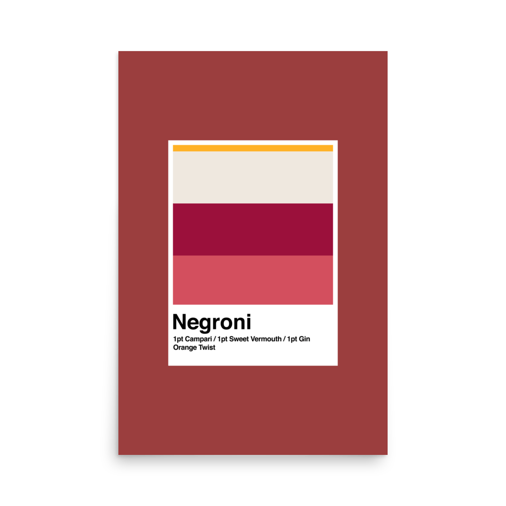 Minimalist Negroni Cocktail Print - THE WALL SNOB