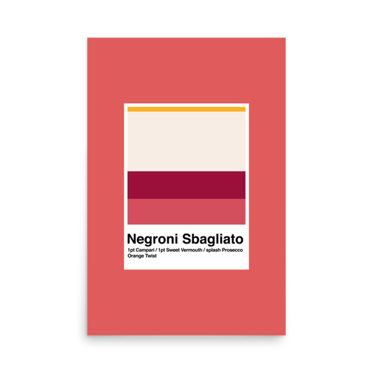 Minimalist Negroni Sbagliato Print - THE WALL SNOB