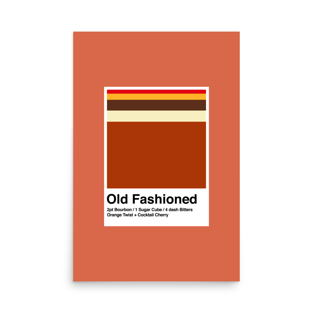 Minimalist Old Fashioned Cocktail Print - THE WALL SNOB