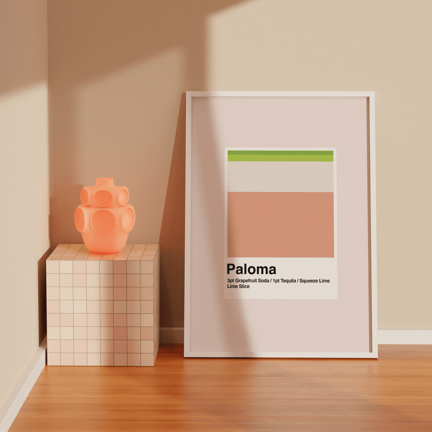 Minimalist Paloma Cocktail, Poster - THE WALL SNOB