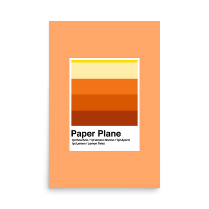Minimalist Paper Plane Cocktail Print - THE WALL SNOB