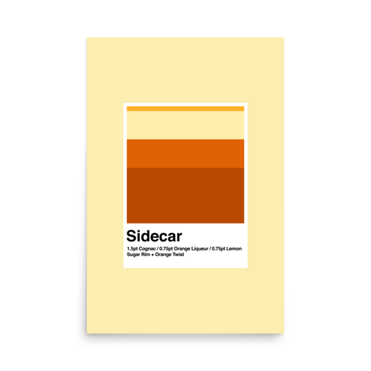 Minimalist Sidecar Cocktail Print - THE WALL SNOB
