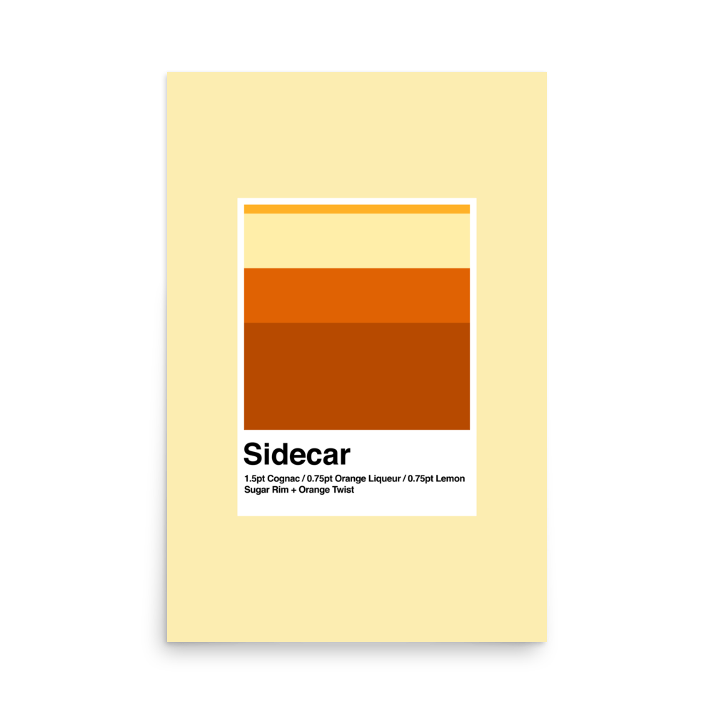 Minimalist Sidecar Cocktail Print - THE WALL SNOB