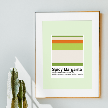 Minimalist Spicy Margarita Cocktail, Poster - THE WALL SNOB