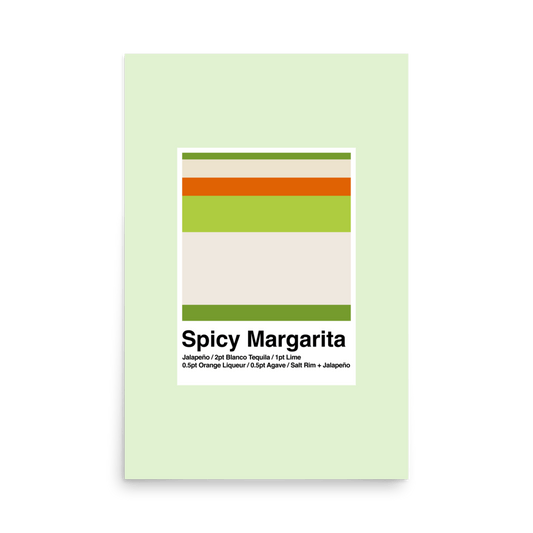 Minimalist Spicy Margarita Cocktail Print - THE WALL SNOB