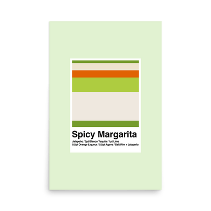 Minimalist Spicy Margarita Cocktail Print - THE WALL SNOB