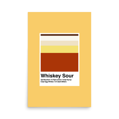 Minimalist Whiskey Sour Cocktail Print - THE WALL SNOB