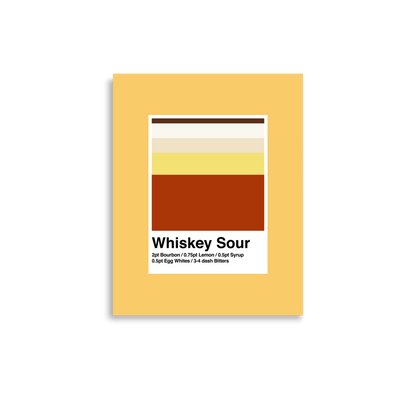Minimalist Whiskey Sour Cocktail Print - THE WALL SNOB